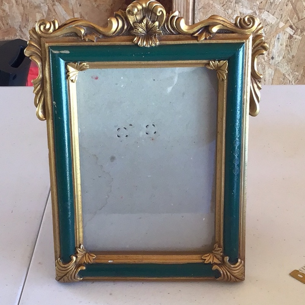 Vintage Gold and Green Ornate Picture Frame